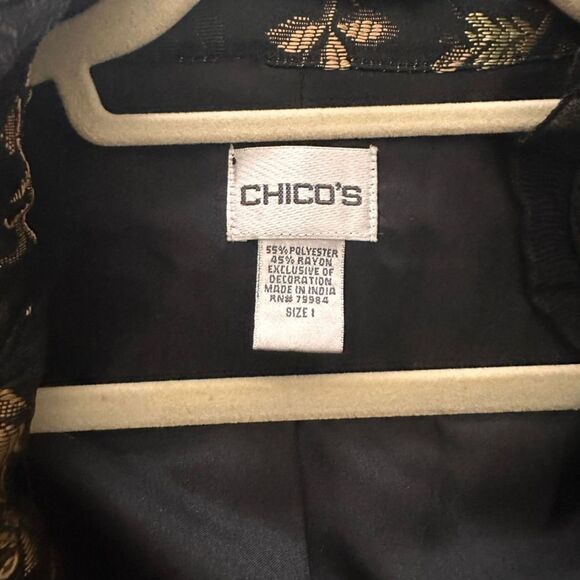 CHICOS Floral Embroidered Garden Blazer Sz 1 (M)‎ - Picture 4 of 4